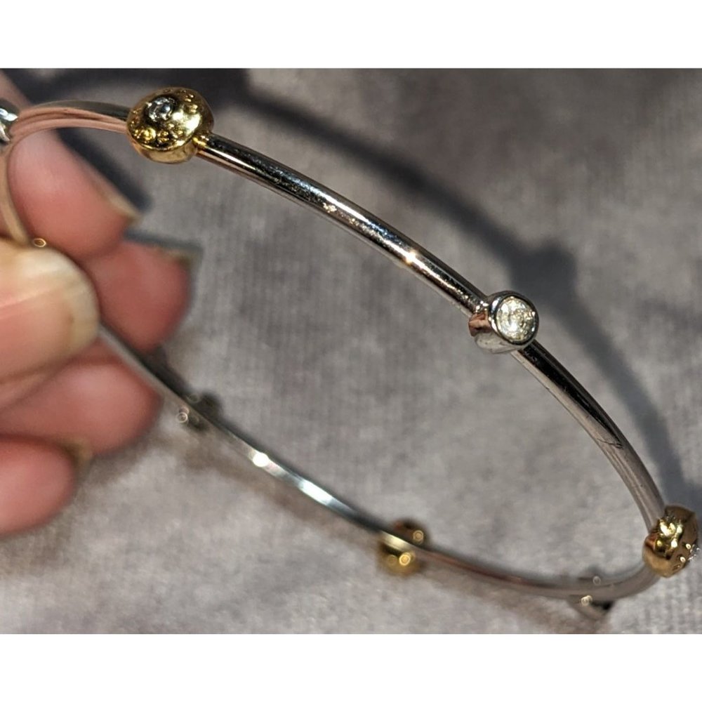 Henri Bendel Gold And Silver Studded Rhinestone Bracelet
